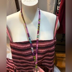 Vera Bradley Purple and Green Lanyard